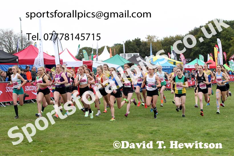 Junior womens 2021 National Cross Country Relays, Berry Hill Park, Mansfield. Photo: David T. Hewitson/Sports for All Pics